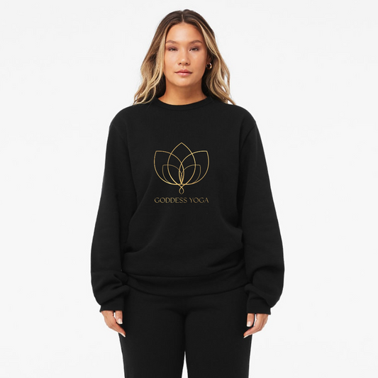 Goddess Yoga Logo Fleece Pullover in Black