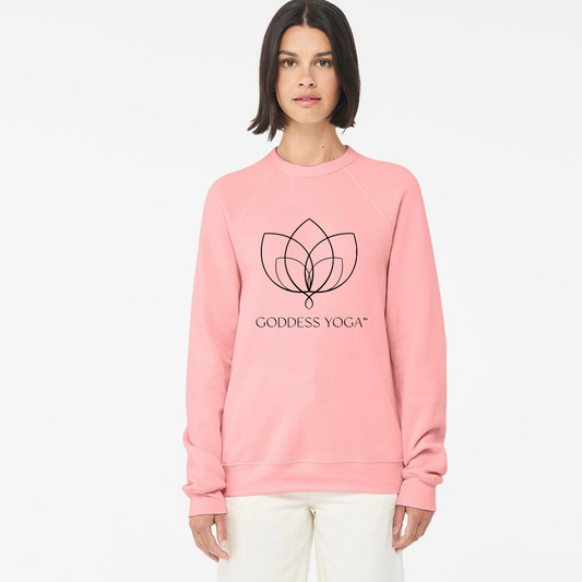 Goddess Yoga Logo Raglan Sweatshirt in Pink